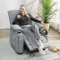 HOMCOM Electric Massage Recliner Armchair with Heat, Power Reclining Chair in Grey
