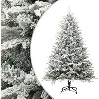 Berkfield Home Artificial Christmas Tree with Flocked Snow Green 240 cm PVC&PE