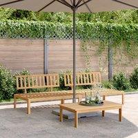 Berkfield Home Garden Pallet Middle Sofas 2 pcs Solid Wood Acacia in Brown