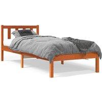 Berkfield Home Bed Frame without Mattress Wax Brown 75x190 cm Small Single Solid