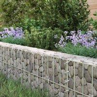 Berkfield Home Durable Gabion Raised Bed Galvanised Steel 500x100x20 cm in Silver | Size: 500 x 100 x 20 cm