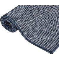 Berkfield Home Outdoor Flatweave Rug 120x170 cm Blue | Size: 100 cm diameter