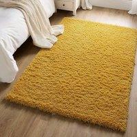 Kukoon Mustard Yellow Shaggy Rug Soft Fluffy Pile Living Room Area Mat | Size: 160 cm x 230 cm