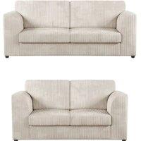 SNUG FURNITURE BIRMINGHAM LTD Chicago Jumbo Cord 3+2 Sofa Set in Cream