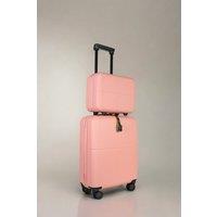 JLY Premium 100% Makrolon PC 2 PCS Suitcase Set | Vanity + Cabin Luggage in Baby Pink | Size: 2 Pack