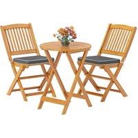 Gymax 3 Piece Folding Patio Bistro Set Outdoor Dining Furniture Set in Grey