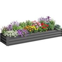 FLAVORA Galvanised Raised Bed for Garden in Dark Grey | Size: 100g
