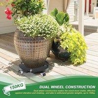 EONLION Plant Movable Stand Extendable Trolley in Black | Size: 1000mm 2000mm
