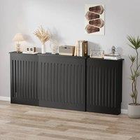 SPETLEK Radiator Cover Vertical Slat Design Black Adjustable | Size: 0.6m2