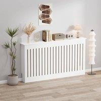 SPETLEK White Large Radiator Cover Vertical Slat Design | Size: 0.6m2