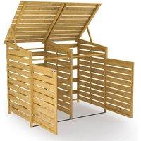 Kelvenix Double Triple Wheelie Bin Storage Fir Wooden in Brown | Size: 0.6m2