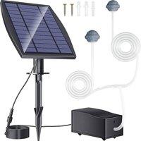 FLAVORA Solar Pond Aerator Pump with 2.5M Air Tubing in Black | Size: 0.6m2
