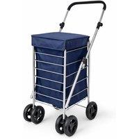 SPETLEK 6 Wheel Folding Shopping Trolley Cart PLAIN NAVY