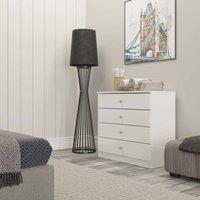 FORGEVIO White Gloss 4 Drawer Chest Modern Bedroom Storage Furniture
