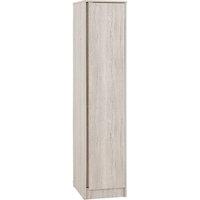 FORGEVIO Urban Snow Grey Oak 1 Door Wardrobe With Hanging Rail Storage in Light Grey