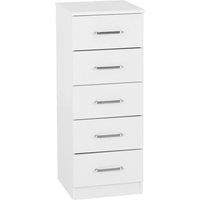 FORGEVIO White 5 Drawer Chest Freestanding Large Modern Bedroom Storage
