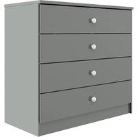 FORGEVIO Grey Gloss 4 Drawer Chest Modern Bedroom Range Storage Furniture