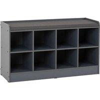 FORGEVIO Grey Fabric Steel Shoe Bench Seat Modern Hallway Space Saving Storage