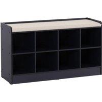 FORGEVIO Navy Blue Cream Shoe Bench Seat Modern Hallway Space Saving Storage in Dark Blue