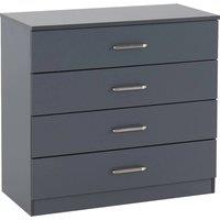 FORGEVIO Dark Grey 4 Drawer Chest Freestanding Bedroom Storage