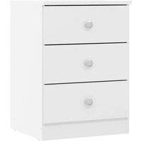 FORGEVIO White Gloss 3 Drawer Bedside Table Bedroom Storage Nightstand Cabinet