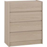 FORGEVIO Smoked Ash Effect 4 Drawer Chest Bedroom Storage Furniture in Grey