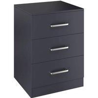 FORGEVIO Dark Grey 3 Drawer Bedside Storage