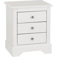 FORGEVIO White 3 Drawer Bedside Chest Nightstand