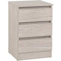 FORGEVIO Urban Snow Beige 3 Drawer Bedside Storage