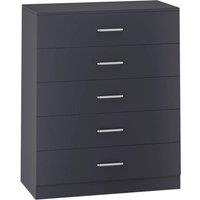 FORGEVIO Dark Grey Metal 5 Drawer Storage Chest