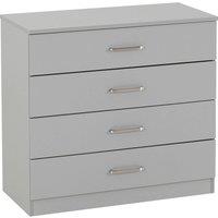 FORGEVIO Light Grey Metal 4 Drawer Bedroom Storage Chest