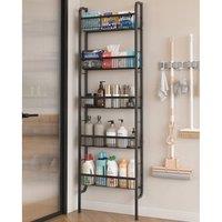 FORGEVIO Narrow Metal Storage Shelf, 5 Tier Bathroom Rack Organiser