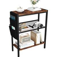 FORGEVIO mall Narrow Side Table for Small Spaces, Slim End Table in Brown | Size: 1kg
