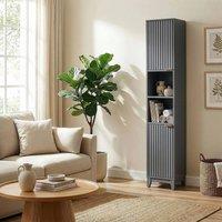 FORGEVIO Tall Bathroom Storage Cabinet Slim Bathroom Cabinet in Grey