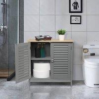 FORGEVIO Two Doors Bathroom Cabinet Shelves Unit Storage Cupboard