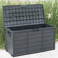 Havendro 300L Outdoor Plastic Storage Box with Lid in Black
