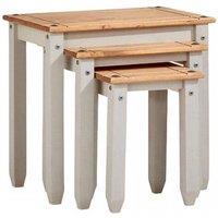 FORGEVIO Wood Nest of Tables Set of 3 Coffee Side Table Nested Set Grey