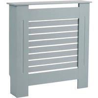 FORGEVIO Radiator Cover Wooden MDF Wall Cabinet Shelf Slatted Grill Grey