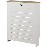 FORGEVIO Cover Grill Shelf Cabinet With Drawer MDF Modern White