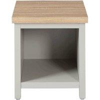FORGEVIO Bedside Lamp Side Table Shelf Storage Oak Top Home Bedroom Grey