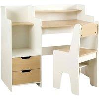 FORGEVIO 2 Drawer Desk Matching Chair & Storage Shelves White
