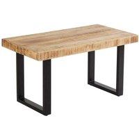 FORGEVIO Rectangular Mango Wood Table Solid Iron Legs Home Living Furniture in Brown