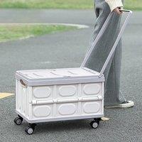 EONLION Grey Folding Shopping Trolley Boot Cart | Size: 100 cm
