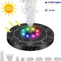EONLION LED Solar Panel Powered Fountain Water in Black | Size: 100 cm