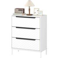 Kelvenix 3 Drawer & White Drawer Dresser for Bedroom | Size: 0.6m2