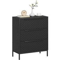 Kelvenix 3 Drawer & Black Drawer Dresser for Bedroom | Size: 0.6m2