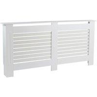 FORGEVIO Radiator Cover Wooden MDF Wall Cabinet Shelf Slatted Grill White