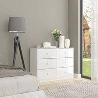 FORGEVIO 6 Drawer Chest White Gloss Bedroom Furniture Range Large Storage