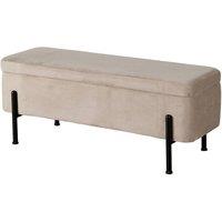 FORGEVIO Storage Grey Metal Legs Compact Space Saving Seat Home Furniture