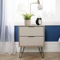 FORGEVIO Bedside Cabinet Drawers Furniture Nightstand Lamp Side Table Brown
